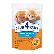 Вологий корм Клуб 4 Лапи Premium для кошенят, лосось в соусі, 80 г