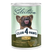 Консервы Клуб 4 Лапы Premium для взрослых собак, паштет с курицей и индейкой, 400 г