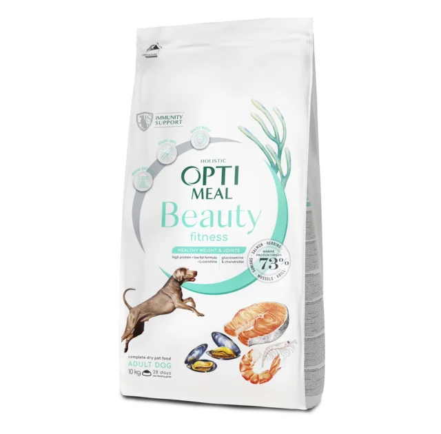 Сухий корм Optimeal Beauty Fit для собак, підтримка здорової ваги та суглобів, на основі морепродуктів, 10 кг