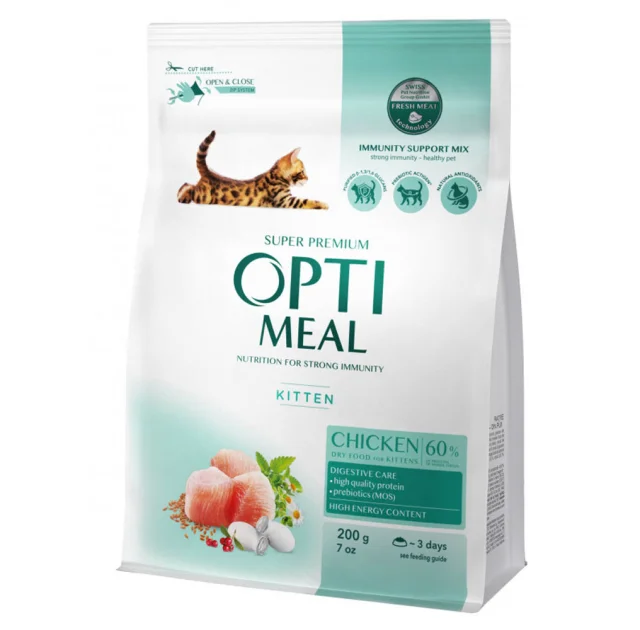 Сухой корм Optimeal для котят, с курицей, 200+200 г