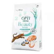 Сухой корм Optimeal Beauty Fitness для кошек, контроль избыточного веса, на основе морепродуктов, 4 кг