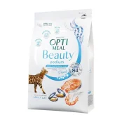 Сухой корм Optimeal Beauty Podium для кошек, уход за шерстью и зубами, на основе морепродуктов, 4 кг