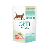 Влажный корм Optimeal для кошек, с кроликом в морковном желе, 85 г