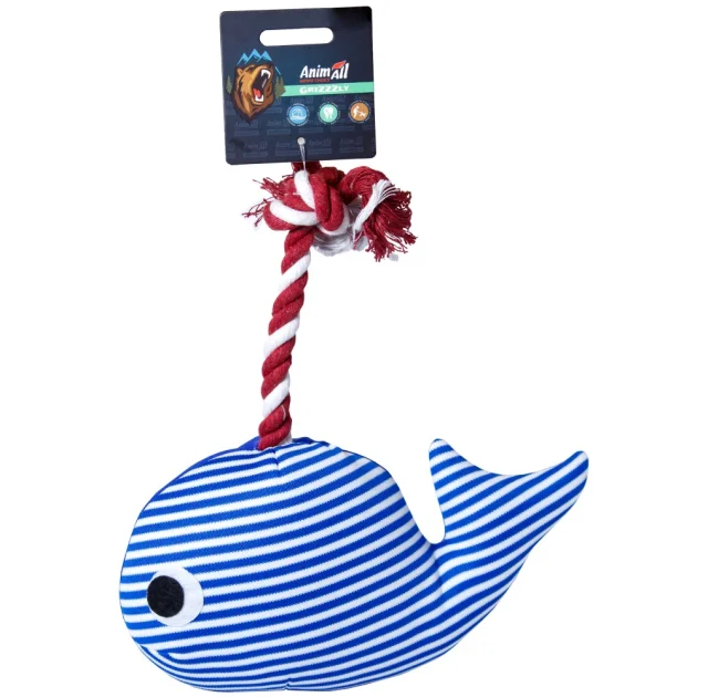 Мягкая игрушка AnimAll GrizZzly Кит, для собак, с пищалкой, 23×25×8 см