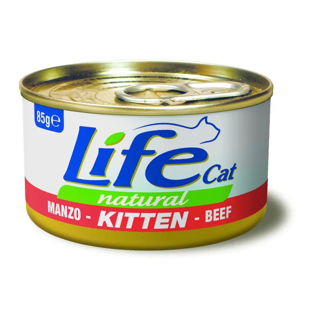 Консерви LifeCat Kitten Beef для кошенят, філе яловичини та курки, 85 г