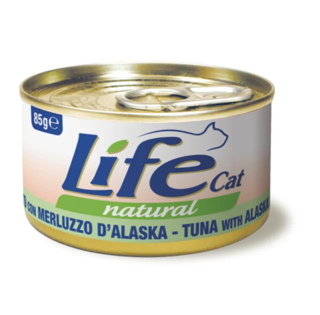 Консерви LifeCat Tuna With Alaska Pollock для дорослих котів, тунець та тріска, 85 г