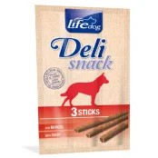 Ласощі LifeDog Deli Snack для собак, палички з яловичиною, 3 шт, 33 г