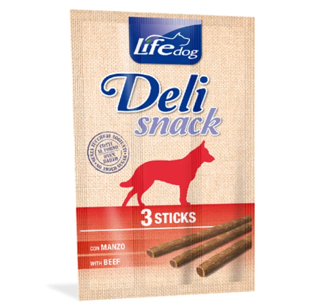 Ласощі LifeDog Deli Snack для собак, палички з яловичиною, 3 шт, 33 г