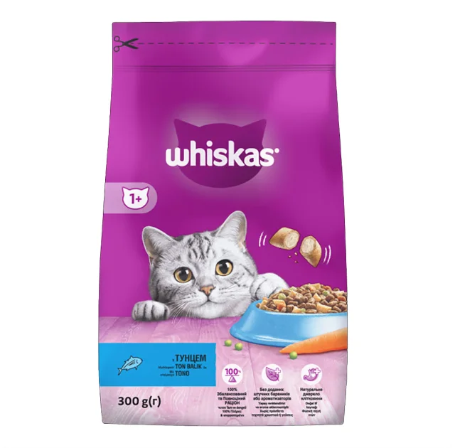 Сухой корм Whiskas для кошек, с тунцом, 300 г