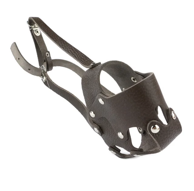 Намордник Cristel для собак, шкіряний, "Спанієль", коричневий