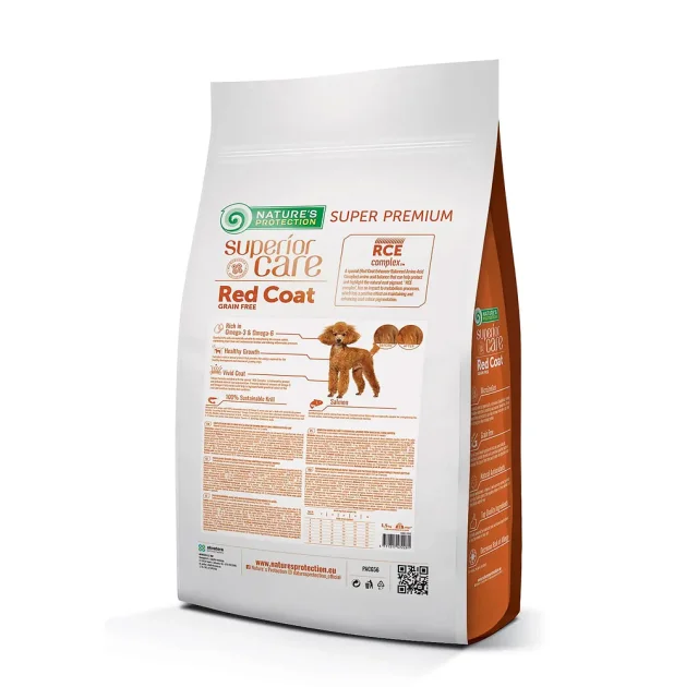 Сухий корм Natures Protection Red Coat Mini Breed для цуценят дрібних порід з рудою шерстю, з лососем, 1.5 кг