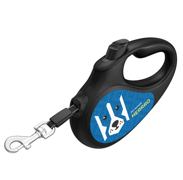 Повідець-рулетка Waudog R-leash для собак, малюнок "Патрон", розмір M, до 25 кг, 5 м, світловідбиваюча стрічка
