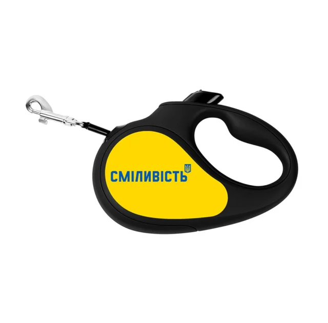 Повідець-рулетка Waudog R-leash для собак, малюнок "Сміливість", L, до 50 кг, 5 м, стрічка, чорний