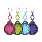 Дорожная складная миска Dexas с креплением на бутылку, розовая