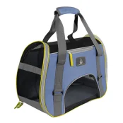 Сумка-переноска Collar для собак и кошек весом до 6 кг, нейлон, серо-голубая, 43×20×33 см