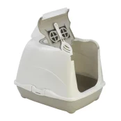 Закрытый туалет Moderna Flip Cat Jumbo для кошек, с откидной крышкой, серый, 58 х 45 х 42 см
