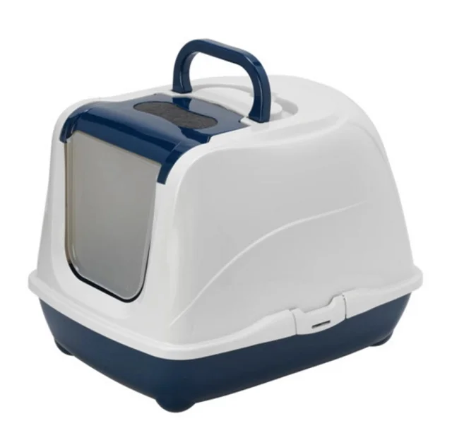 Закрытый туалет Moderna Flip Cat Jumbo для кошек, с откидной крышкой, черничный, 58 х 45 х 42 см