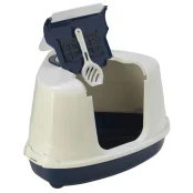 Закрытый туалет Moderna Flip Cat для кошек, угловой, черничный, 56 х 45 х 39 см