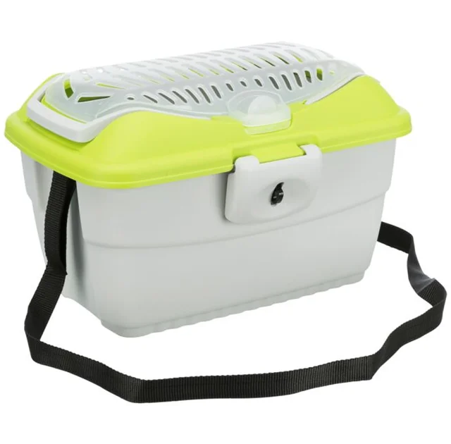 Переноска Trixie Mini-Capri Transport Box для грызунов, весом до 2 кг, 40×22×30 см, светло-серая/зелёная