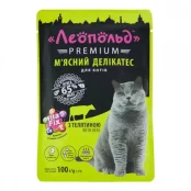 Влажный корм Леопольд Premium Мясной деликатес для кошек, с телятиной, 100 г