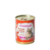 Влажный корм Леопольд мясной рацион для кошек, с кроликом, 360 г