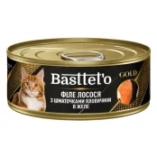 Вологий корм Bastteto для котів, шматочки яловичини з лососем, 85 г