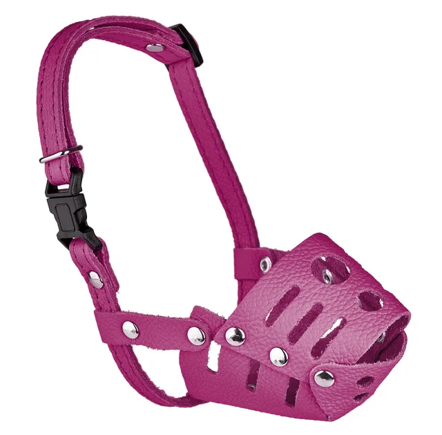 Намордник Kareline для собак маленьких порід, з м'якої шкіри, з пластиковою пряжкою, M, 6.5 см/19 см