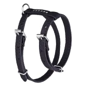 Шлея для собак, из мягкой кожи, со стразами, 1.2 см/23-30 см/27-34 см