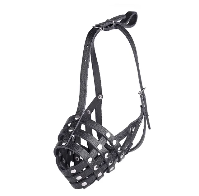 Намордник-сітка Kareline для пітбуля та американського стаффа, з ремінної шкіри