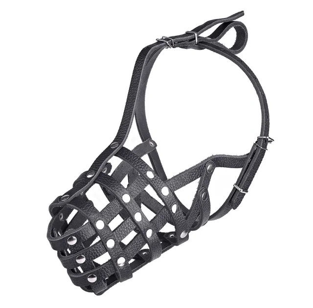 Намордник-сітка Kareline для вівчарки, з ремінної шкіри