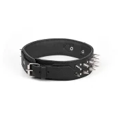 Нашийник Kareline для собак, з ремінної шкіри, з прикрасою "шип", 5×58-65 см