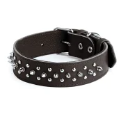 Нашийник Kareline для собак, з ремінної шкіри, з прикрасою "шип", 4×44-55 см