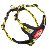 Шлея Kareline для собак, нейлон, с логотипом и пластиковой пряжкой, узор Warning, 2 см/40-60 см/50-63 см