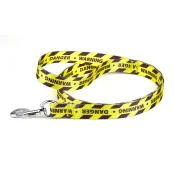 Повідець Kareline для собак, нейлон, візерунок Warning, 2×180 см