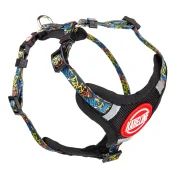 Шлея Kareline для собак, нейлон, с логотипом и пластиковой пряжкой, узор Crazy, 2.5 см/50-66 см/66-90 см