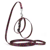 Комплект Kareline шлея и поводок для собак, нейлон, узор Kaleidoscope, 1/30×33 см