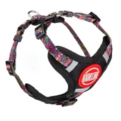 Шлея Kareline для собак, нейлон, с логотипом и пластиковой пряжкой, узор Kaleidoscope, 1×22-30 см/28-38 см