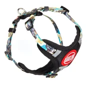 Шлея Kareline для собак, нейлон, с логотипом и пластиковой пряжкой, узор Dino, 1×22-30 см/28-38 см