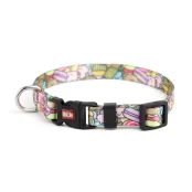 Нашийник Kareline для собак, нейлон, пластикова пряжка, візерунок Cake, 1.5×24-35 см