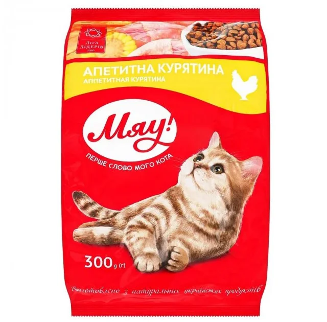 Сухой корм Мяу для кошек, с курицей, 300 г