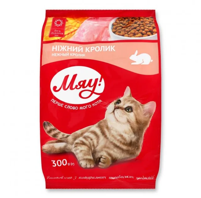 Сухой корм Мяу для кошек, с кроликом, 300 г