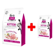 Набор сухой корм Brit Care Kitten HGrowth & Development, для котят, 2+0.4 кг, акция