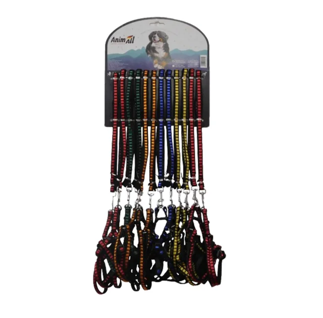 Комплект шлея з повідцем на блістері AnimAll HJ-LH 218 для собак, 1×120 см, 12 шт