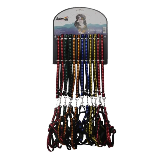Комплект шлея з повідцем на блістері AnimAll HJ-LH 218 для собак, 1.5×120 см, 12 шт