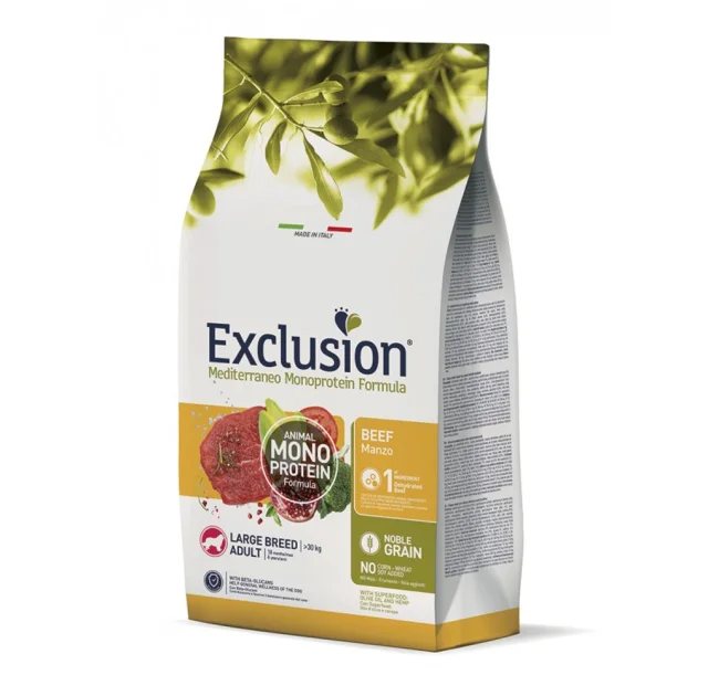 Сухой корм Exclusion Adult Beef Large Breed для взрослых собак больших пород, с говядиной, 12 кг