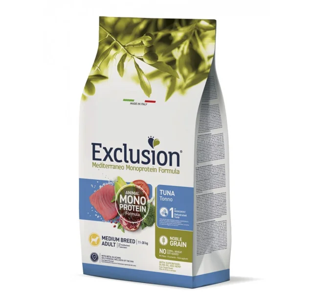 Сухий корм Exclusion Adult Tuna Medium Breed для дорослих собак середніх порід, з тунцем, 3 кг