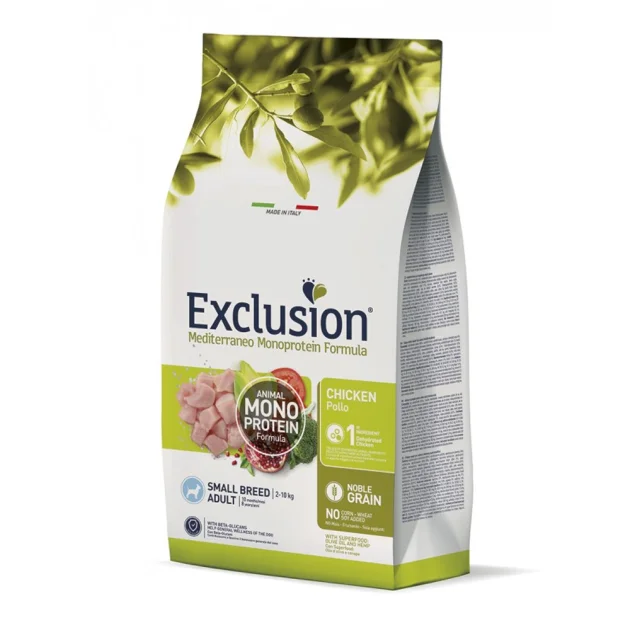 Сухой корм Exclusion Adult Chicken Small Breed для взрослых собак мелких пород, с курицей, 7 кг