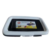 Туалет Irak Plast для щенка, тренировочный с сеткой, белый, 59×39×5.5 см