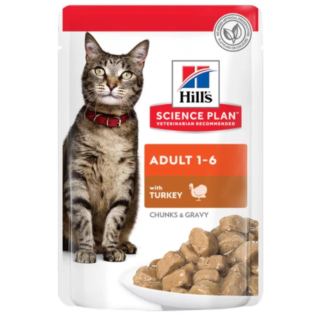 Влажный корм Hill's Science Plan Adult Cat, для кошек, с индейкой, 85 г
