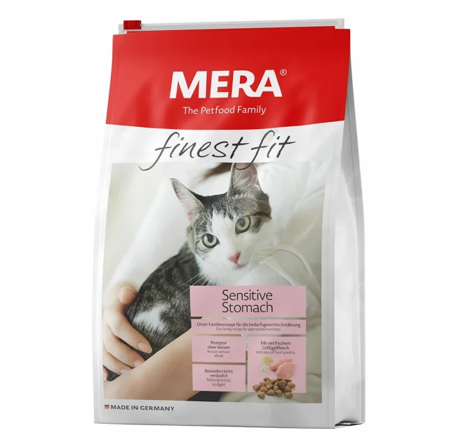 Сухий корм Mera Finest Fit Sensitive Stomach для чутливих котів, із свіжим м’ясом птиці і ромашкою, 4 кг
